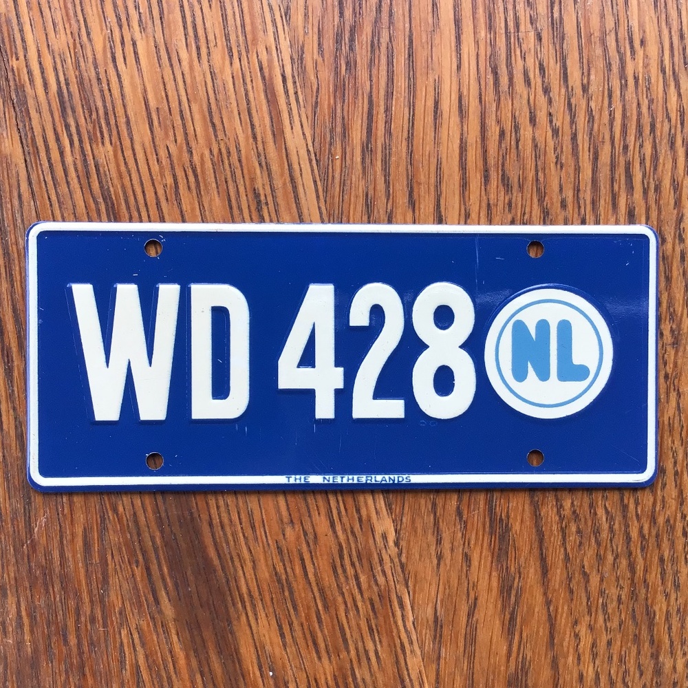 Vintage Netherlands Europe License Plate Bicycle Metal Mini Wheaties